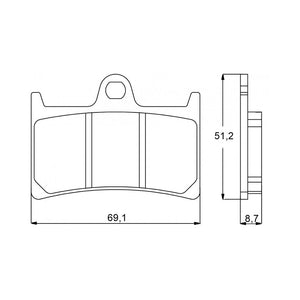 Accossato AGPA97OR On / Off Road Brake Pads for Yamaha YZF-R6 YZF-R7 YZF-R1 MT-07 MT-09 MT-10 FZ XJR