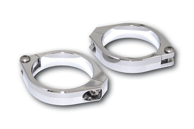HIGHSIDER FORK PIPE CLAMPS, CHR, 47-54MM
