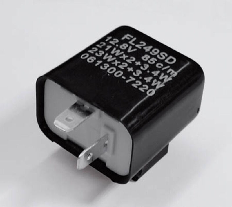 HIGHSIDER FLASHER RELAY, 2 PIN, 12V 21W, BLK