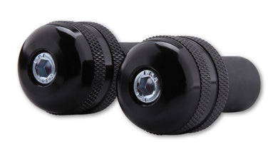 HIGHSIDER H-BAR ENDS,ALUMINIUM,KNURLED,BLK