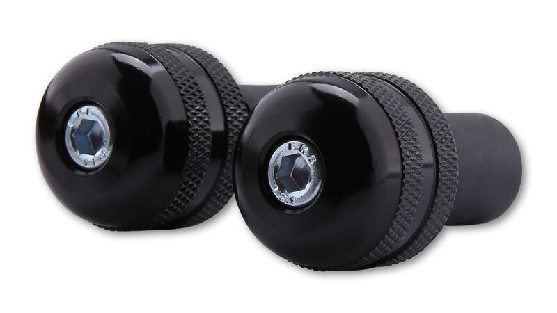 HIGHSIDER H-BAR ENDS,ALUMINIUM,KNURLED,BLK