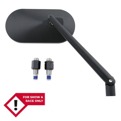 HIGHSIDER MIRROR AGILA, OVAL, ADJ.STEM, BLK