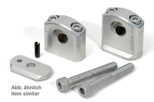 LSL Handlebar Clamps For Triumph Scrambler / Bonneville (Colour And Rise:+3mm, Silver)