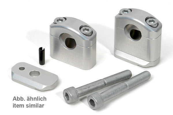 LSL Handlebar Clamps For Triumph Scrambler / Bonneville (Colour And Rise:+3mm, Silver)
