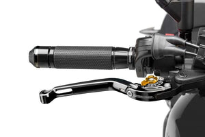 Puig 2.0 Folding Brake Lever (Black with Gold Adjuster)