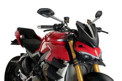 Puig New Generation Sport Screen For Ducati Streetfighter V4/S 2020 - Onwards  (Dark Smoke)