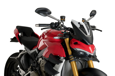 Puig New Generation Sport Screen For Ducati Streetfighter V4/S 2020 - Onwards (Light Smoke)