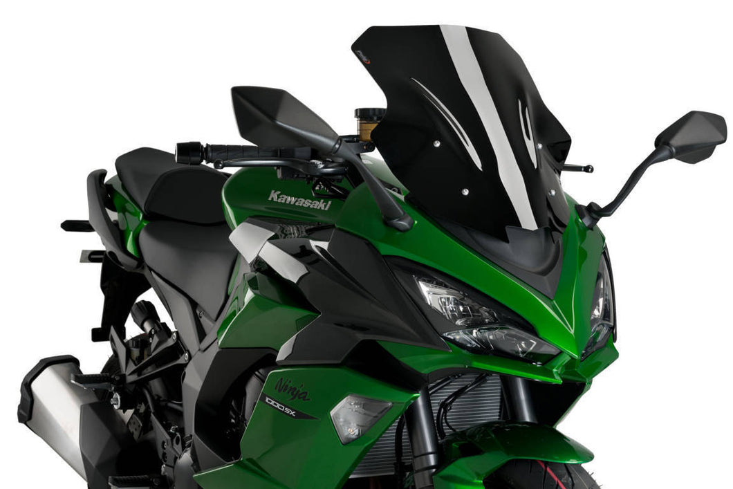 Puig Racing Screen To Suit Kawasaki Z1000 SX (2020 - Onwards) - Black