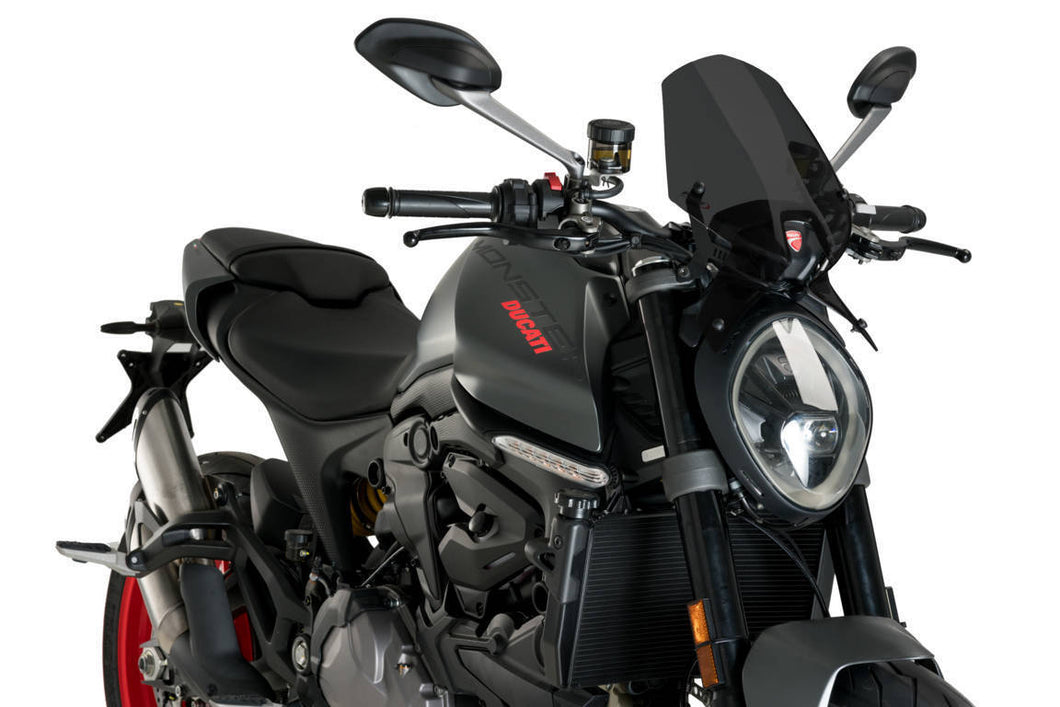 Puig New Generation Sport Screen For Ducati Monster 937 (2021 - Onwards) - Dark Smoke