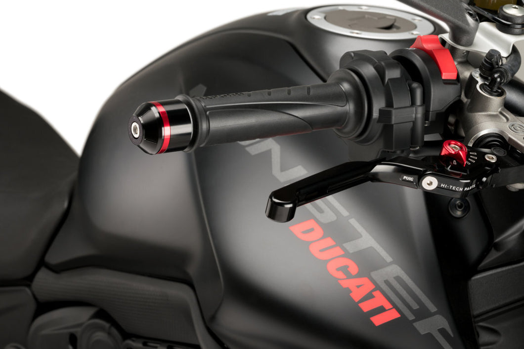 Puig Short Bar Ends (With Black Ring) For Ducati Monster 937 (2021 - Onwards)