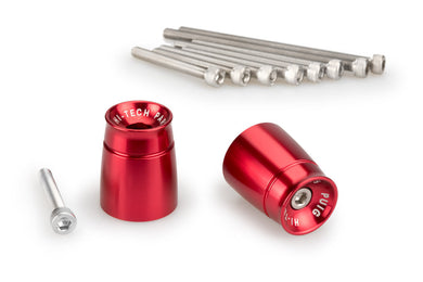 Puig Sport Bar Ends For Various Suzuki and Yamaha Models (Red)