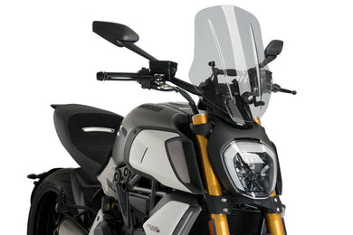 Puig Naked New Generation Adjustable Sport Screen For Ducati Diavel 1260/S (2019 - Onwards) - Black
