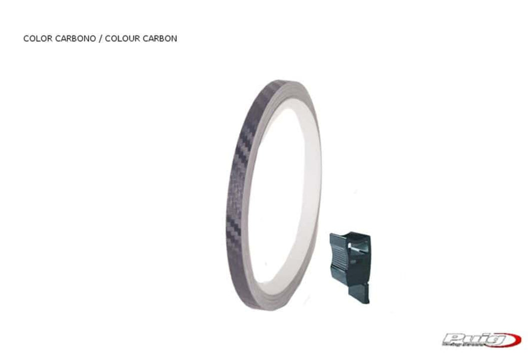 Puig Universal Wheel Rim Strips (Carbon Look) - With Applicator