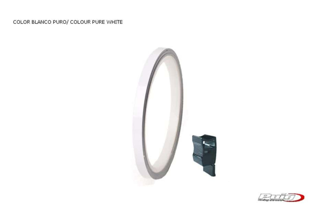Puig Universal Wheel Rim Strips (Pure White) With Applicator