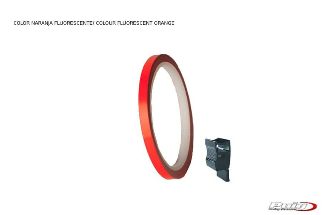 Puig Universal Wheel Rim Strips (Orange) - With Applicator