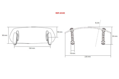 Puig Multiregulable Visor Clip-On [Size  Colour: 100x277mm, Clear]