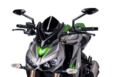 Puig Windshield Naked New Generation Sport (Black) for Kawasaki Z11000 (2014-2018) Z1000R (2017-2020)