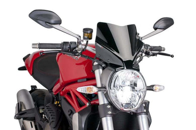 Puig New Generation Sport Screen For Ducati Monster 797/821/1200/R/S (Black)