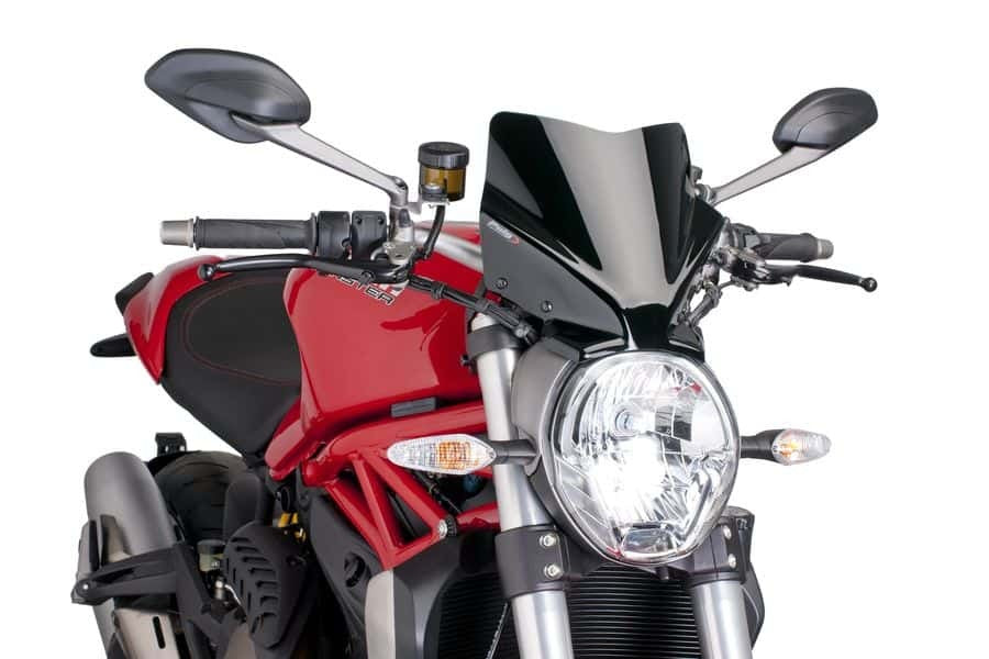 Puig New Generation Sport Screen For Ducati Monster 797/821/1200/R/S (Black)