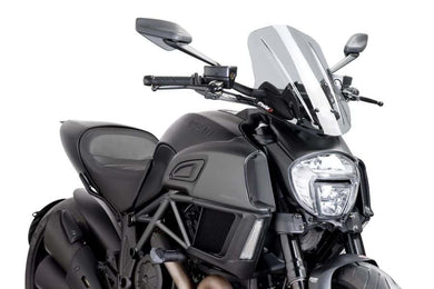 Puig New Generation Adjustable Touring Screen For Ducati Diavel 2014 - 2018 (Light Smoke)