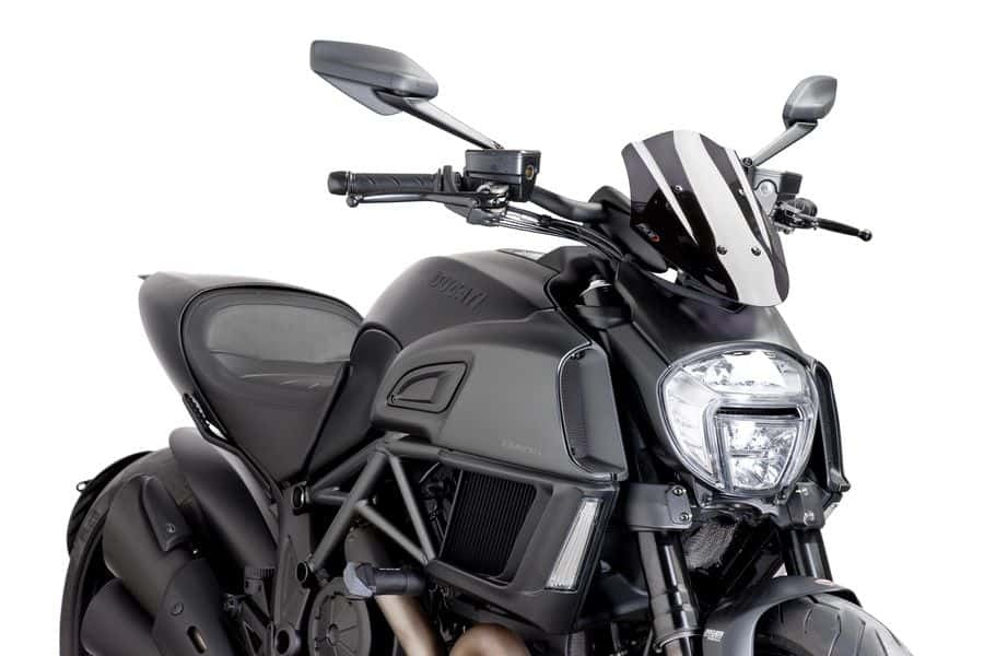 Puig Naked New Generation Sport Screen To Suit Ducati Diavel (2014-2018) - Dark Smoke