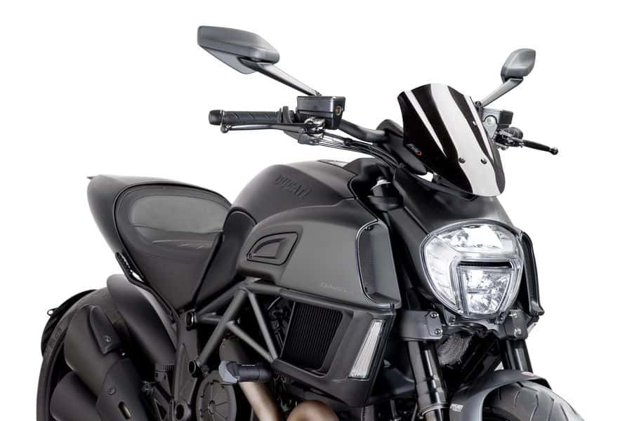 Puig New Generation Adjustable Screen for Ducati 1198 Diavel 2014-2018 (Black)