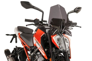 Puig New Generation Sport Screen To Suit KTM Duke 125/390 2017 - Onwards (Dark Smoke)