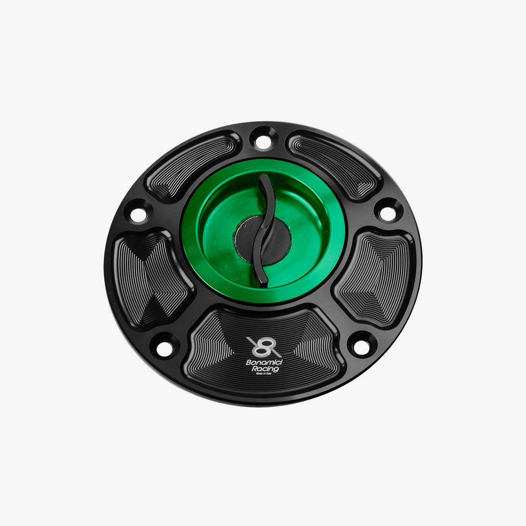 Bonamici Racing Aluminum tank cap for Yamaha all models - GREEN