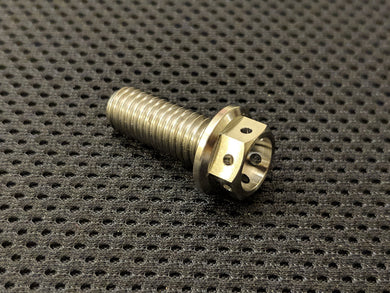 RaceFasteners Titanium M6 x 1 Drilled Hex Flange Bolt (15mm)