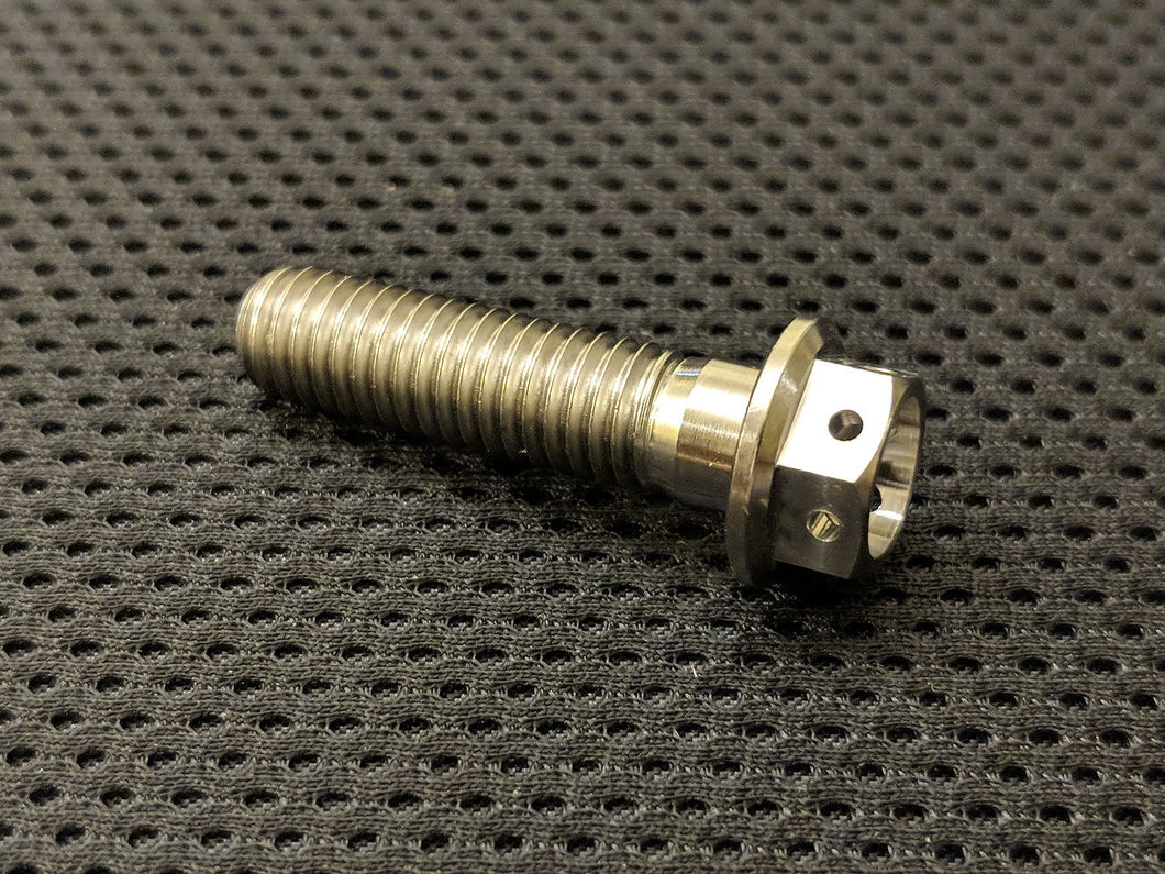 RaceFasteners Titanium M8 x 1.25 Drilled Hex Flange Bolt (30mm)