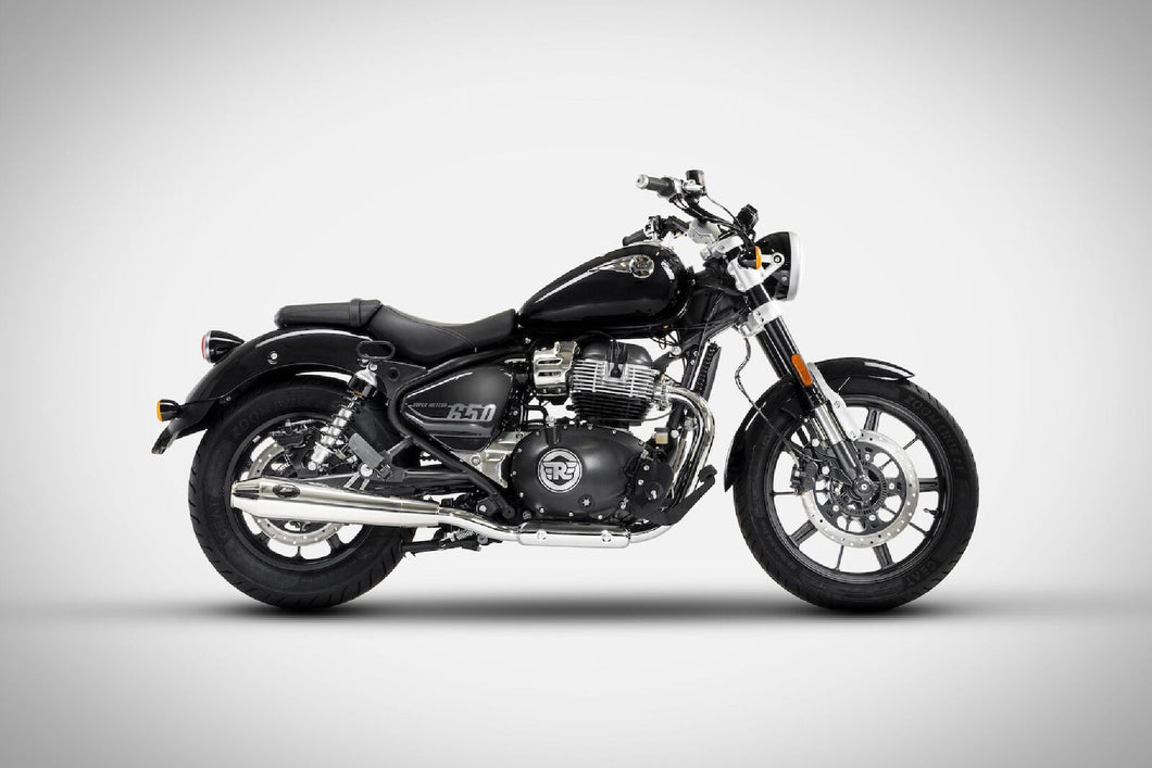 Zard Stainless Steel Slip-On Exhaust For Royal Enfield Super Meteor 650 (2023 - 2024) - Racing Version