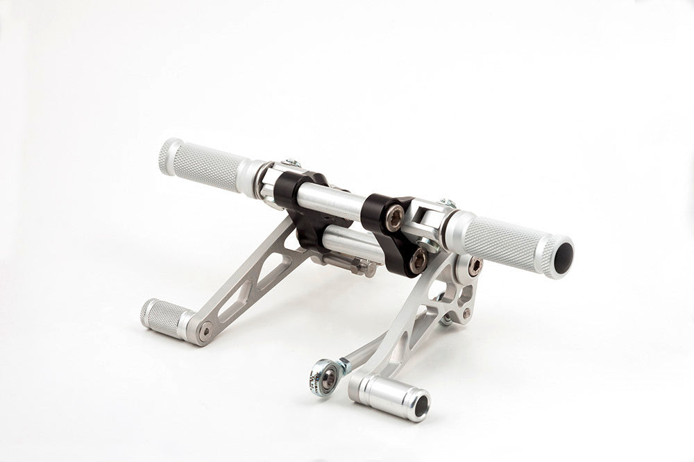 LSL Rear Sets For Triumph Thruxton 2004 - 2015(Colour:Silver Rearsets, Silver Sport Footpegs)