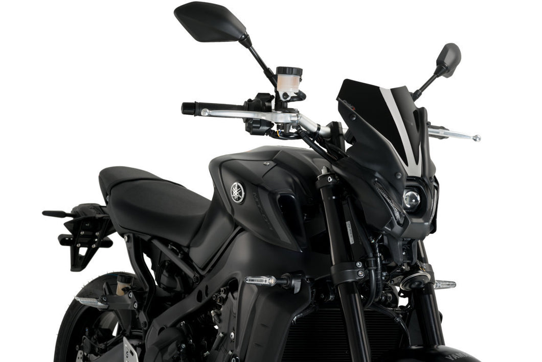 Puig Windshield New Generation Sport Screen Compatible With Yamaha MT-09/SP 2021 - Onwards (Black)