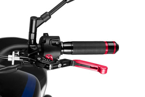 Puig Brake Lever 3.0 (Foldable Extendable, Red Extendable, Black Lever, Red Adjuster)