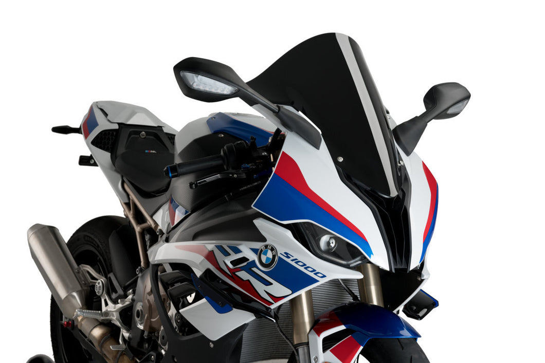 Puig R-Racer Screen Compatible With BMW S1000RR/M1000RR (Black)