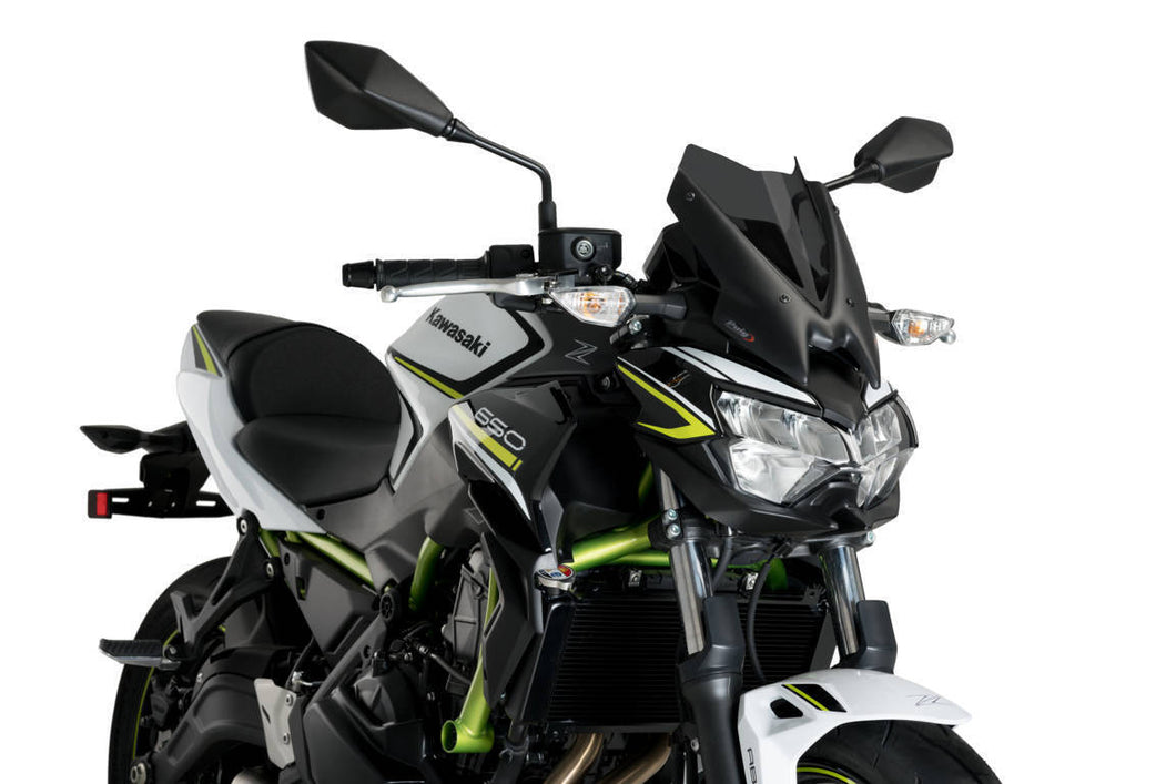 Puig Windshield New Generation Sport Screen Compatible With Kawasaki Z650 2020 - Onwards (Dark Smoke)