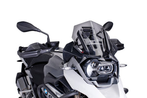Puig Sport Screen Compatible with Various BMW R1200GS  R1250GS  Models (Dark Smoke)