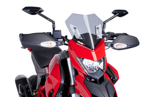 Puig New Generation Sport Screen Compatible With Ducati Hypermotard 821/SP/939/SP (Black)