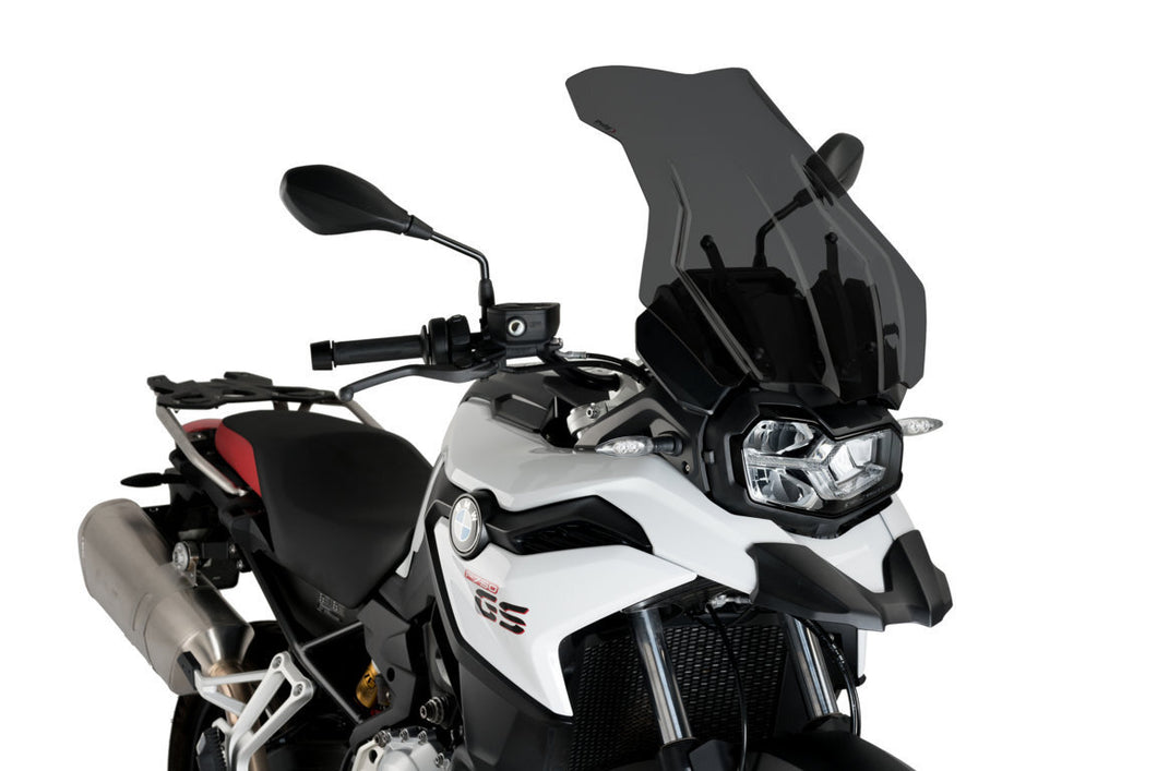 Puig Touring Plus Screen Compatible With BMW F750GS 2018 - Onwards (Dark Smoke)