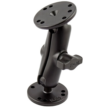 RAM-B-101U - RAM 1  Ball Mount With 2 x 2.5  Round Bases With AMPs Hole Pattern