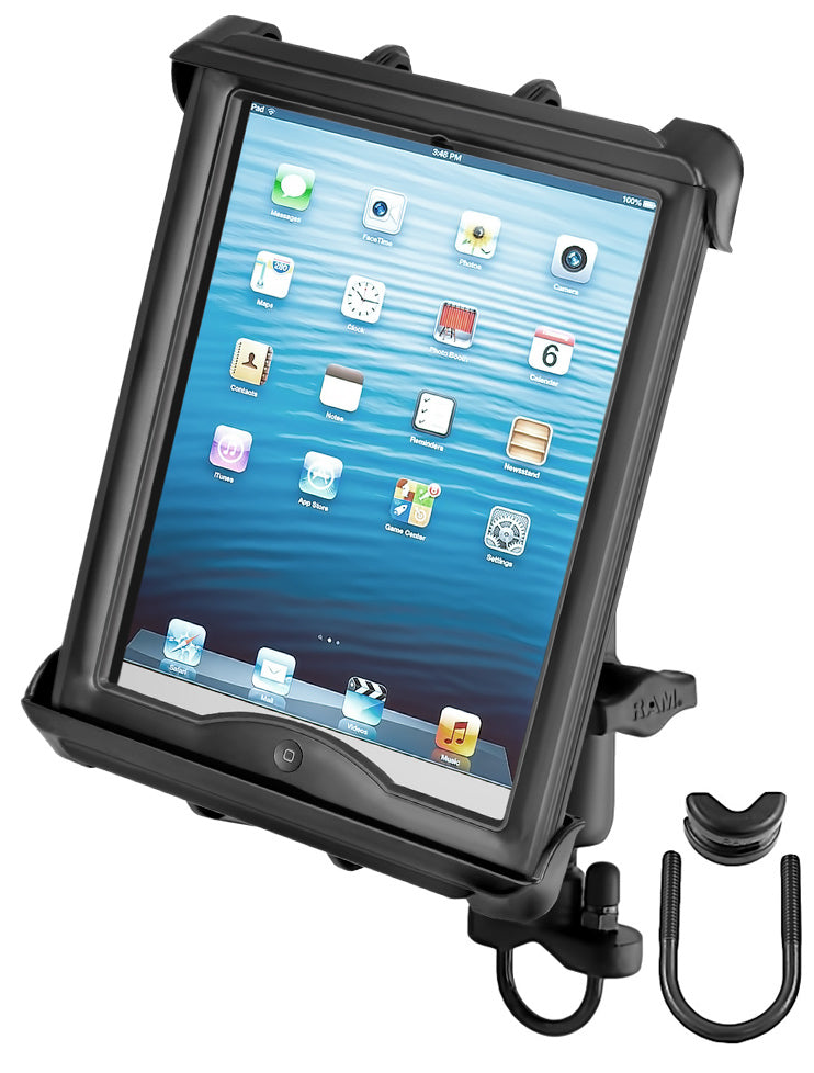 RAM-B-149Z-TAB8U - RAM Handlebar or Rail Mount with Tab-Tite Universal Clamping Cradle for Large Tablets WITH HEAVY DUTY CASES
