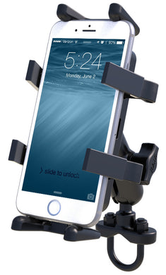 RAM-B-149Z-UN4U - RAM Handlebar Rail Mount with Zinc Coated U-Bolt Base and Universal Finger-Grip Holder