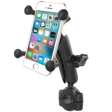 RAM-B-408-75-1-UN7U - RAM Torque 3/4  - 1  Diameter Handlebar/Rail Base with 1  Ball, Standard Arm and X-Grip for Phones