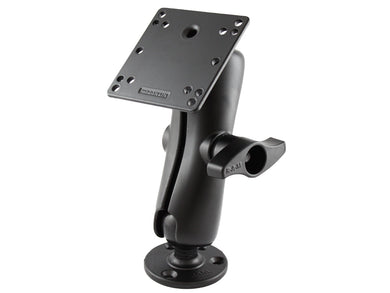 RAM-D-101U-246 - RAM D Size 2.25  Ball Mount with 3.68  Round Plate  4.75  Square Plate VESA 75mm and 100mm Hole Patterns