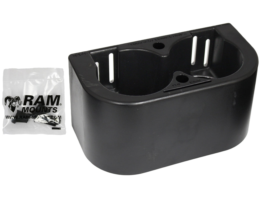 RAM-FP-CUP2 - RAM Tough-Box Console Box End Dual Drink Cup