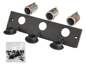 RAM-FP2-CIG3 - (3 QTY) RAM 12 Volt Lighter Receptacle Faceplate