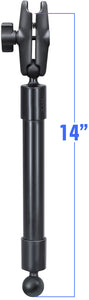RAP-BB-230-14-201U - RAM 14  Long Extension Pole with (2 qty) 1  Diameter Ball Ends, and Double Socket Arm
