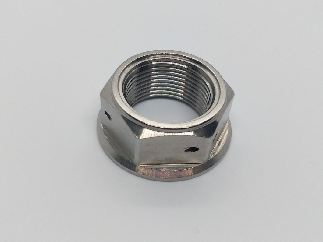 RaceFasteners Titanium Drilled Rear Axle Nut For BMW S1000RR