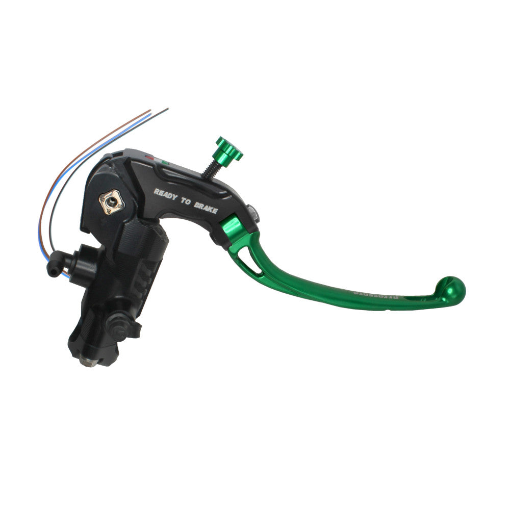 Accossato Brake Master Cylinder Ready-to-Brake CNC PRS 17x17-18-19 long green folding lever