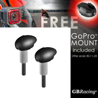 GBRacing Bullet Frame Sliders (Race) for Triumph Daytona 675 with FREE GoPro™ Camera Mount